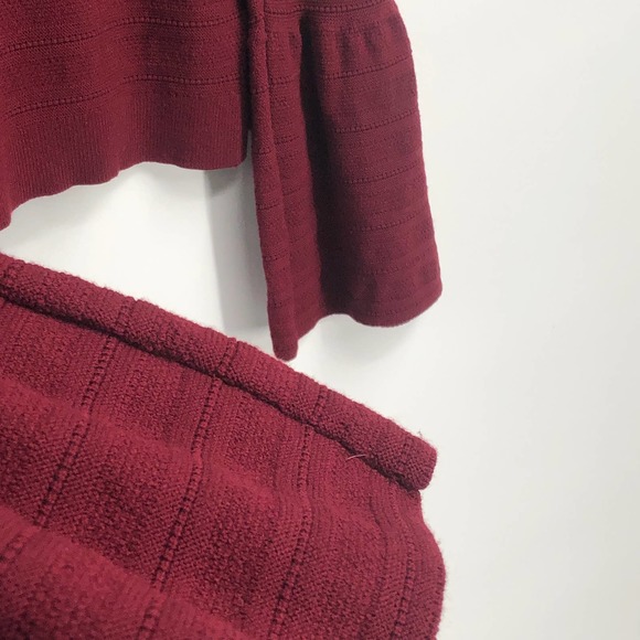 Ann Taylor Pullover Sweater Rib Knit Scoop Neck Long Sleeve Red Medium - Picture 5 of 10